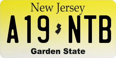 NJ license plate A19NTB
