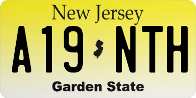 NJ license plate A19NTH