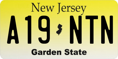 NJ license plate A19NTN