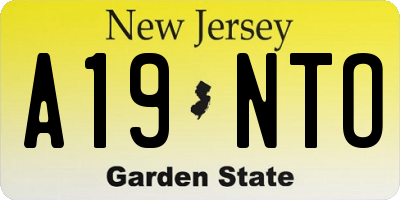 NJ license plate A19NTO
