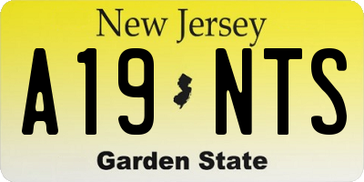 NJ license plate A19NTS