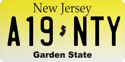 NJ license plate A19NTY