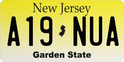 NJ license plate A19NUA