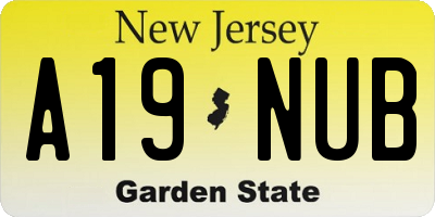 NJ license plate A19NUB
