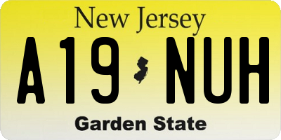 NJ license plate A19NUH