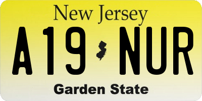 NJ license plate A19NUR