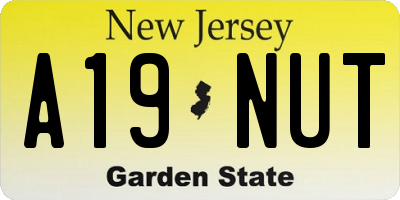 NJ license plate A19NUT