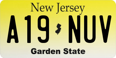 NJ license plate A19NUV