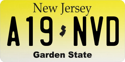 NJ license plate A19NVD