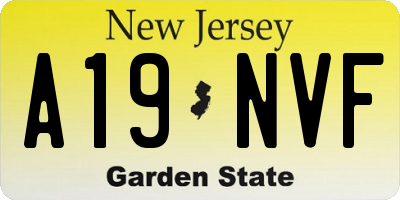 NJ license plate A19NVF