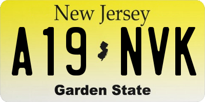 NJ license plate A19NVK