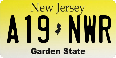NJ license plate A19NWR