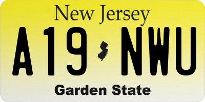 NJ license plate A19NWU