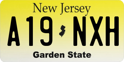 NJ license plate A19NXH