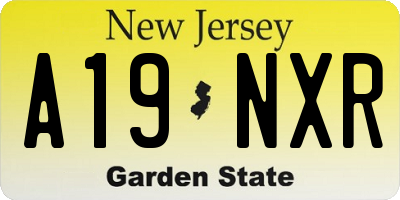 NJ license plate A19NXR