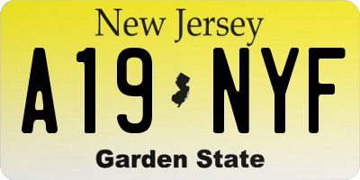 NJ license plate A19NYF