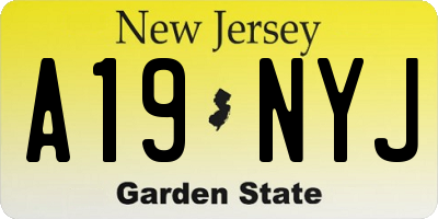 NJ license plate A19NYJ