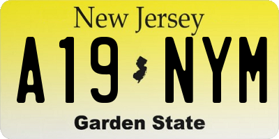 NJ license plate A19NYM