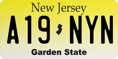 NJ license plate A19NYN
