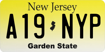 NJ license plate A19NYP