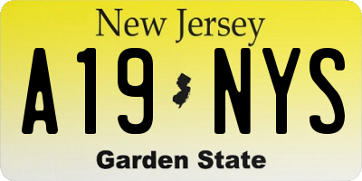NJ license plate A19NYS