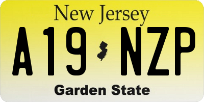 NJ license plate A19NZP