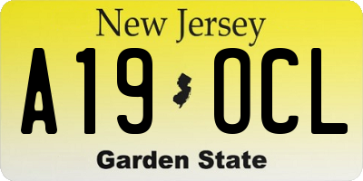 NJ license plate A19OCL