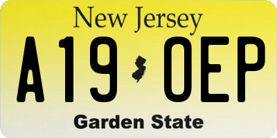 NJ license plate A19OEP