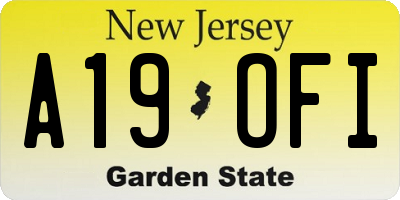 NJ license plate A19OFI