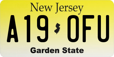NJ license plate A19OFU