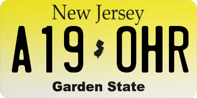 NJ license plate A19OHR