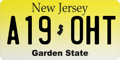 NJ license plate A19OHT