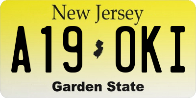 NJ license plate A19OKI