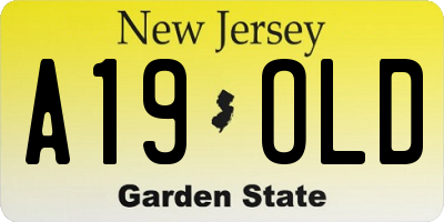 NJ license plate A19OLD