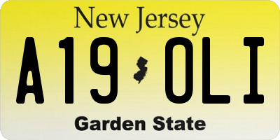 NJ license plate A19OLI