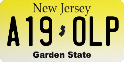 NJ license plate A19OLP