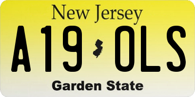 NJ license plate A19OLS