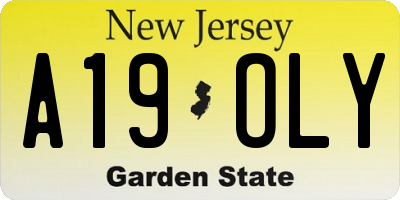 NJ license plate A19OLY