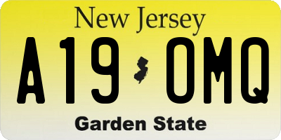 NJ license plate A19OMQ