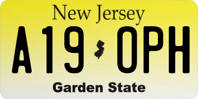 NJ license plate A19OPH