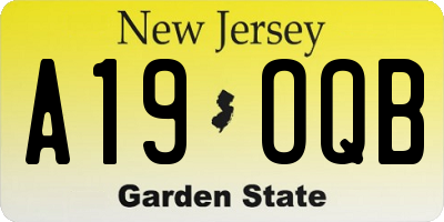 NJ license plate A19OQB
