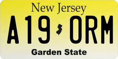 NJ license plate A19ORM