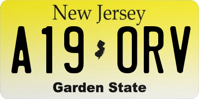 NJ license plate A19ORV