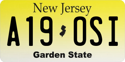 NJ license plate A19OSI