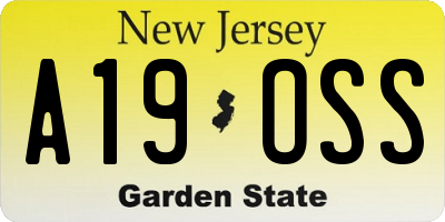 NJ license plate A19OSS