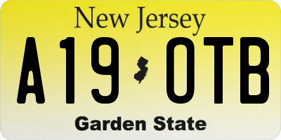 NJ license plate A19OTB