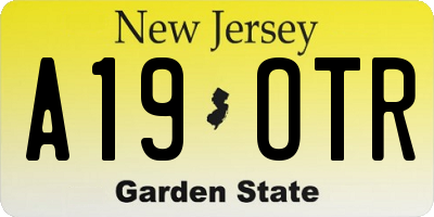 NJ license plate A19OTR