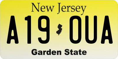 NJ license plate A19OUA