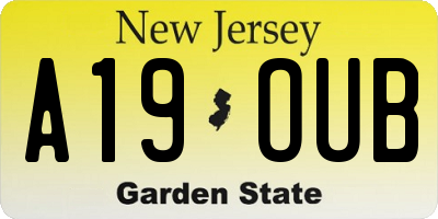 NJ license plate A19OUB