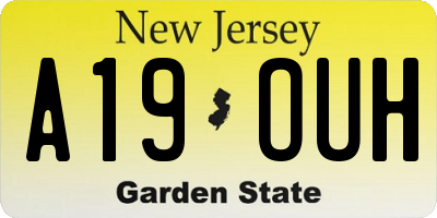 NJ license plate A19OUH